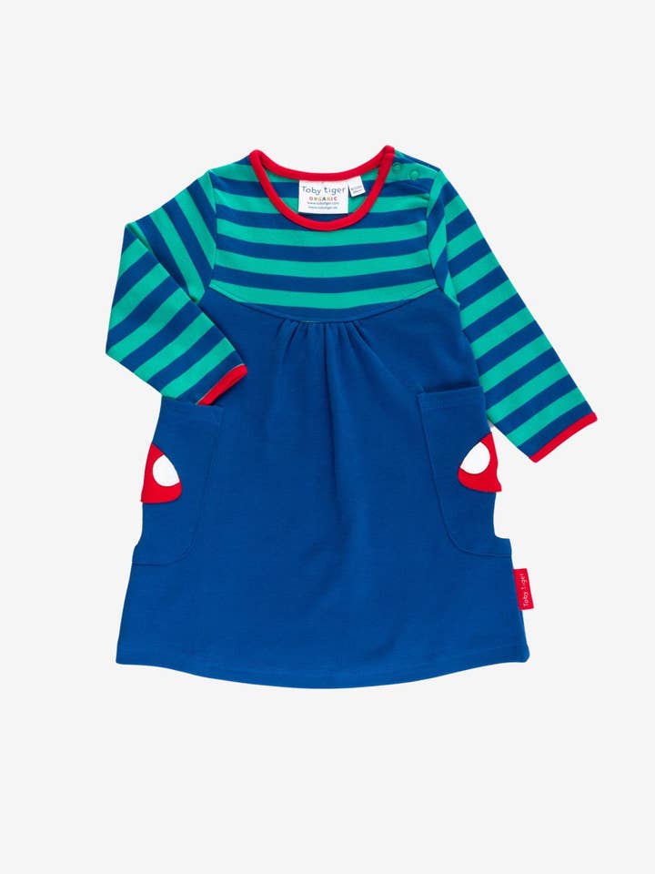 Robe en jersey pour enfants en coton bio à manches longues avec application de champignon amanite. pour la vente par Toby Tiger GmbH