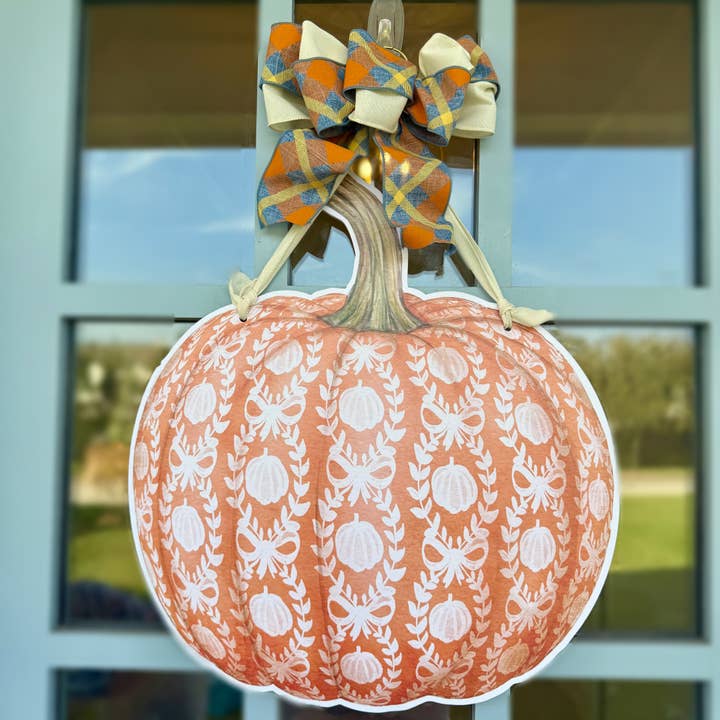 Front Porch Elegance - Wholesale Door Hanger - Pumpkin Spice & Blush Reversible Door Hanger2