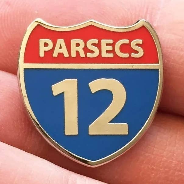 12 Parsecs - HARD ENAMEL PIN - Millenium Falcon Kessel Run - Geeky Pin for wholesale by doodle dose