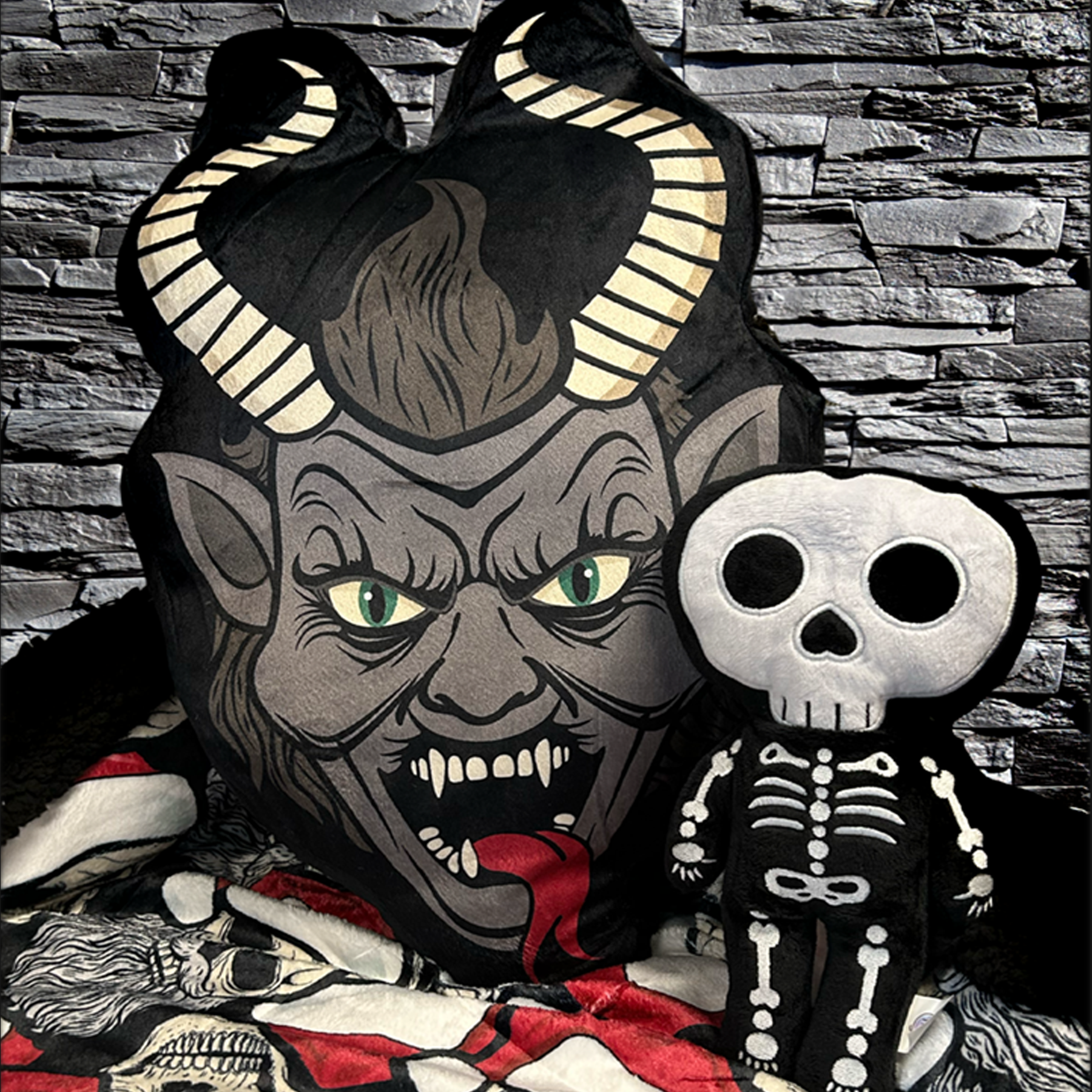 MaterialJill - Wholesale Throw/Decorative Pillow - 21" Creepmas Pillow, Halloween, Holiday Decor - Krampus3