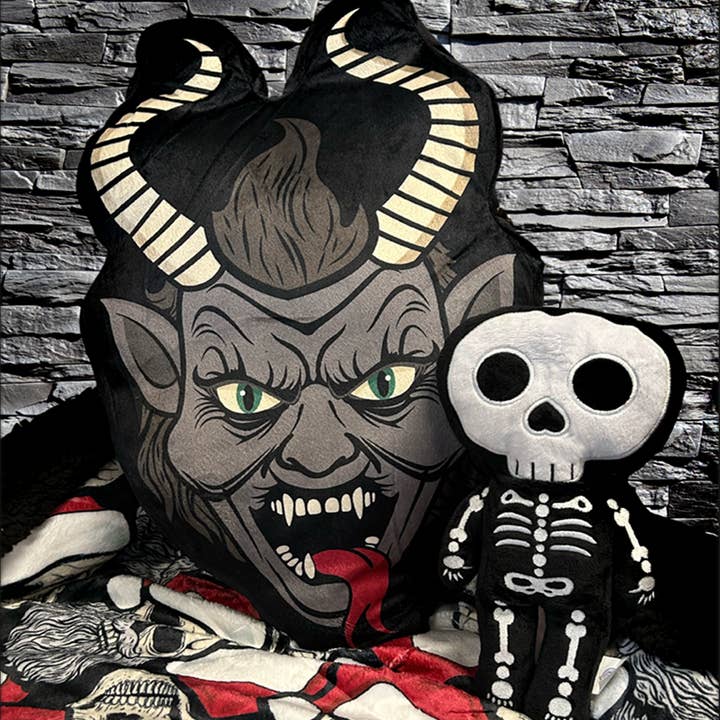 MaterialJill - Wholesale Throw/Decorative Pillow - 21" Creepmas Pillow, Halloween, Holiday Decor - Krampus3