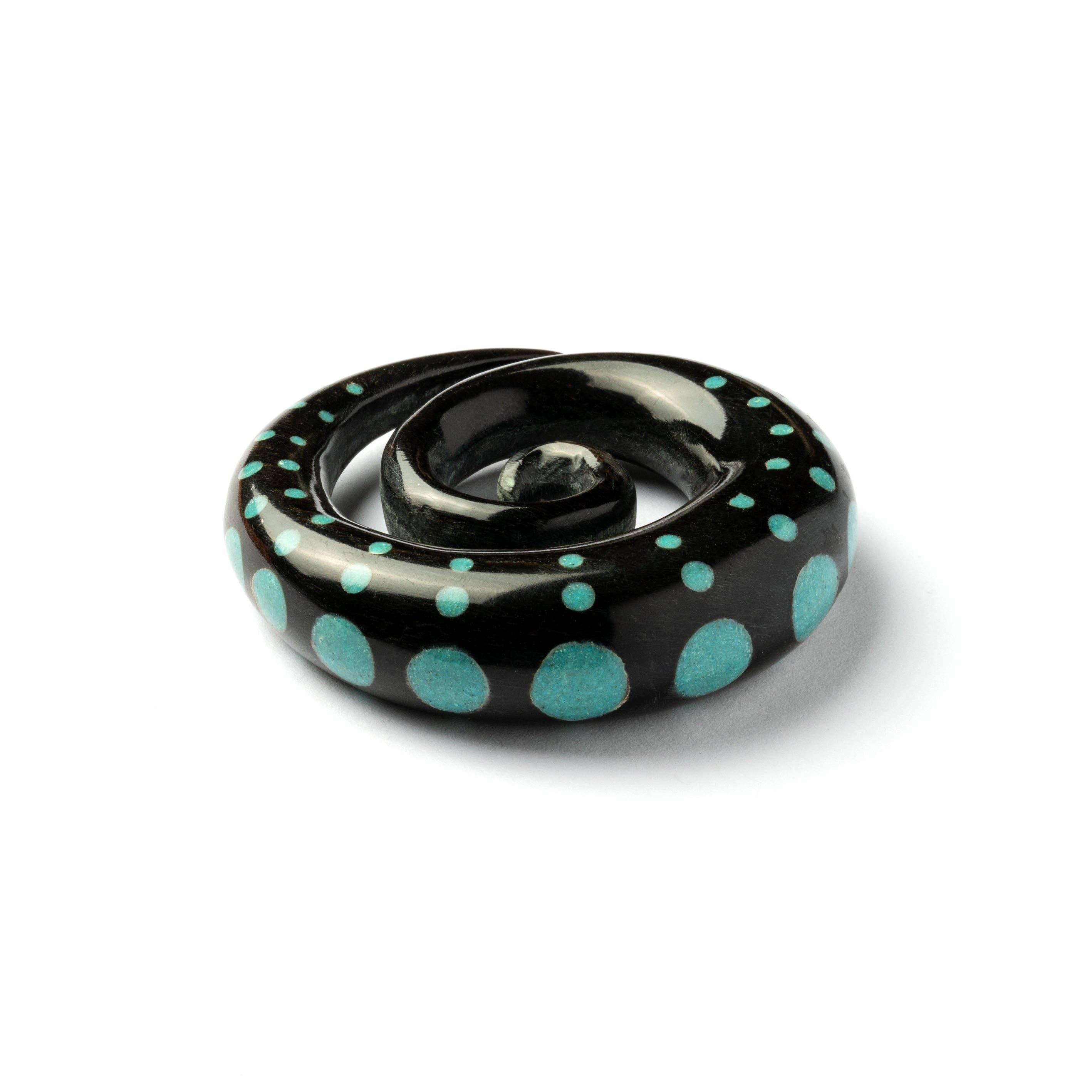 Tribu - Wholesale Gauge/plug earrings - Dotted Spiral Gauges with Stone Inlay11