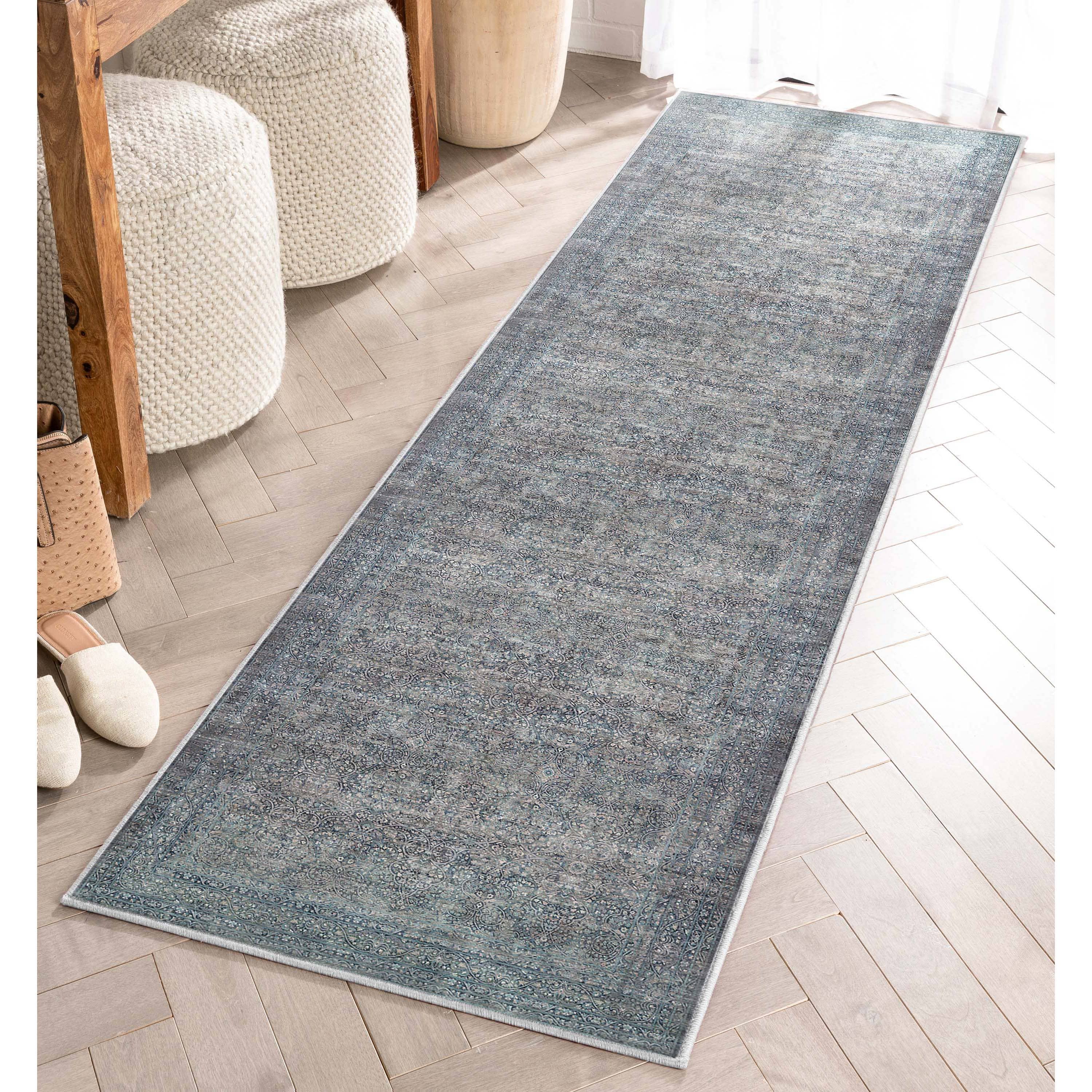 Well Woven - Vente Tapis - Tapis à tissage plat bleu oriental persan vintage Juliette8