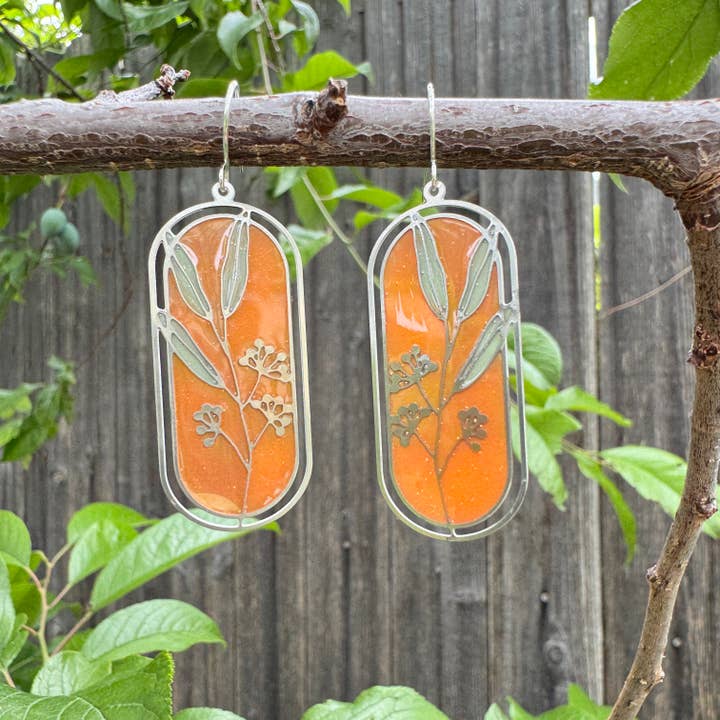 Wild Lupine Folkcraft - Wholesale Dangle Earrings - Allium // Stained Glass Resin Earrings1
