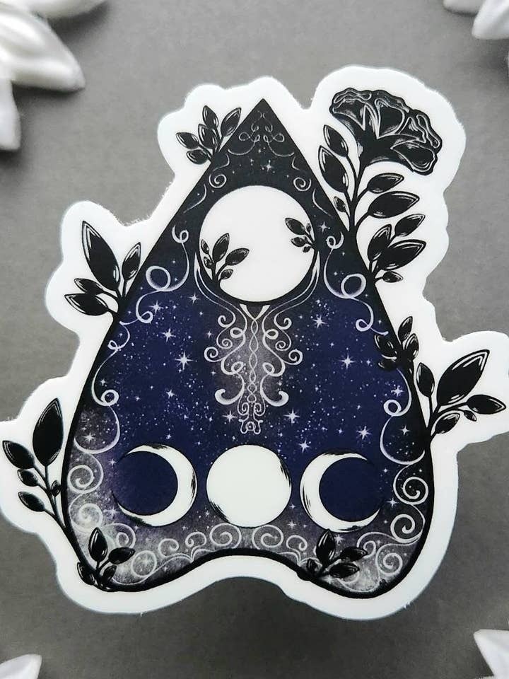 Pegatina Impermeable Mate de 3x3 Pulgadas con Plancheta y Flores para venta al por mayor de Suzen's Art Shop