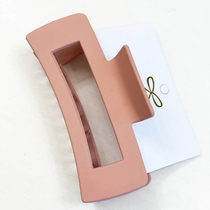 MIX COLOR Matte Large Cut Out Rectangle Hair Claw for wholesale on Faire1