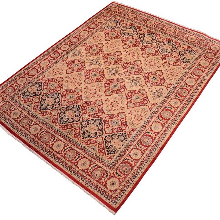 Antique Vegetable Dyed Jeanette Red/Tan Wool Rug - 8'2'' x 10'2'' for wholesale by Arshs Fine Rugs