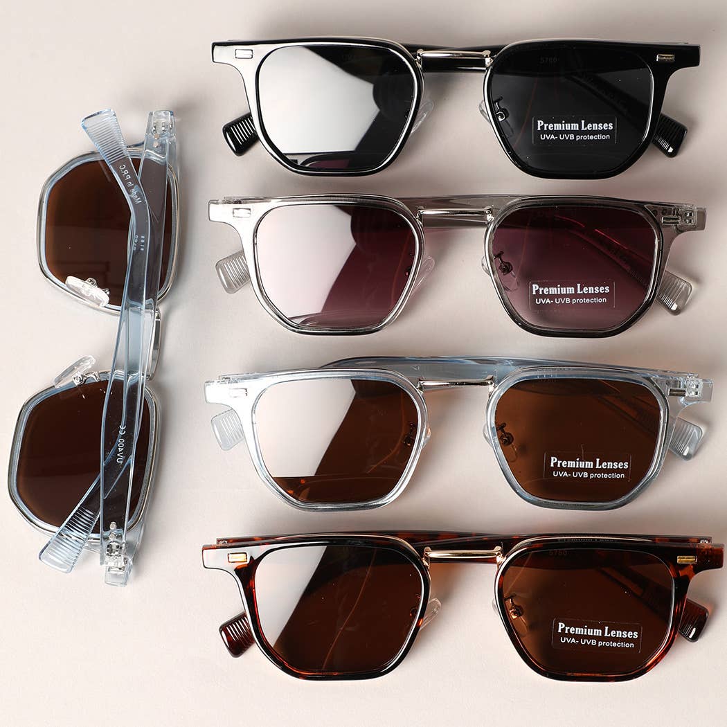 12 COULEURS ASSORTIES Lunettes de soleil élégantes à double couche en vente sur Faire2