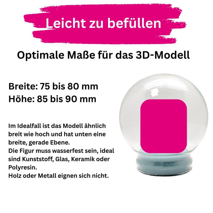 Schneekugelhaus - Wholesale DIY Craft Kit - 150mm DIY snow globe set white with porcelain base4