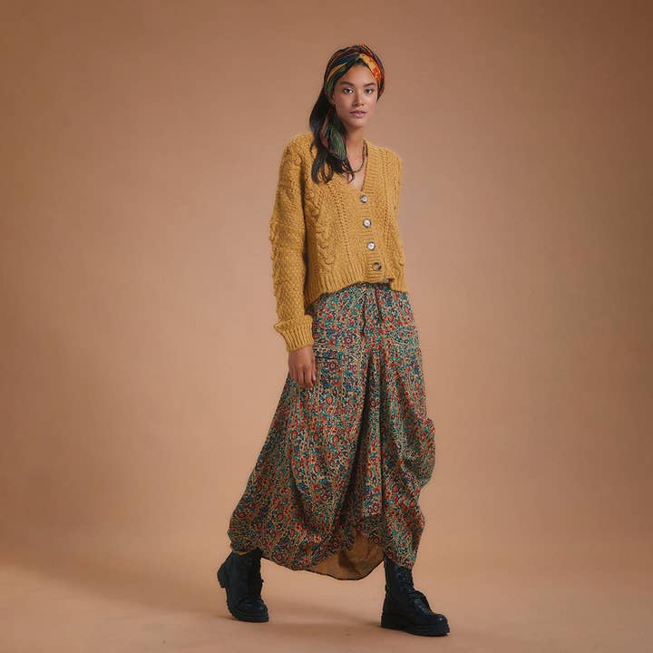 Los Banditos - Vendita all'ingrosso Gonna - Donna - Gonna boho lunga con tasca oversize con stampa etnica