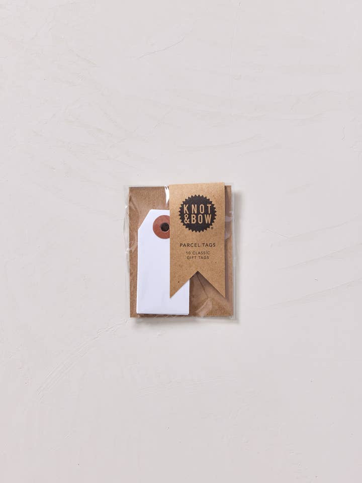 White Parcel Tags for wholesale by Knot & Bow