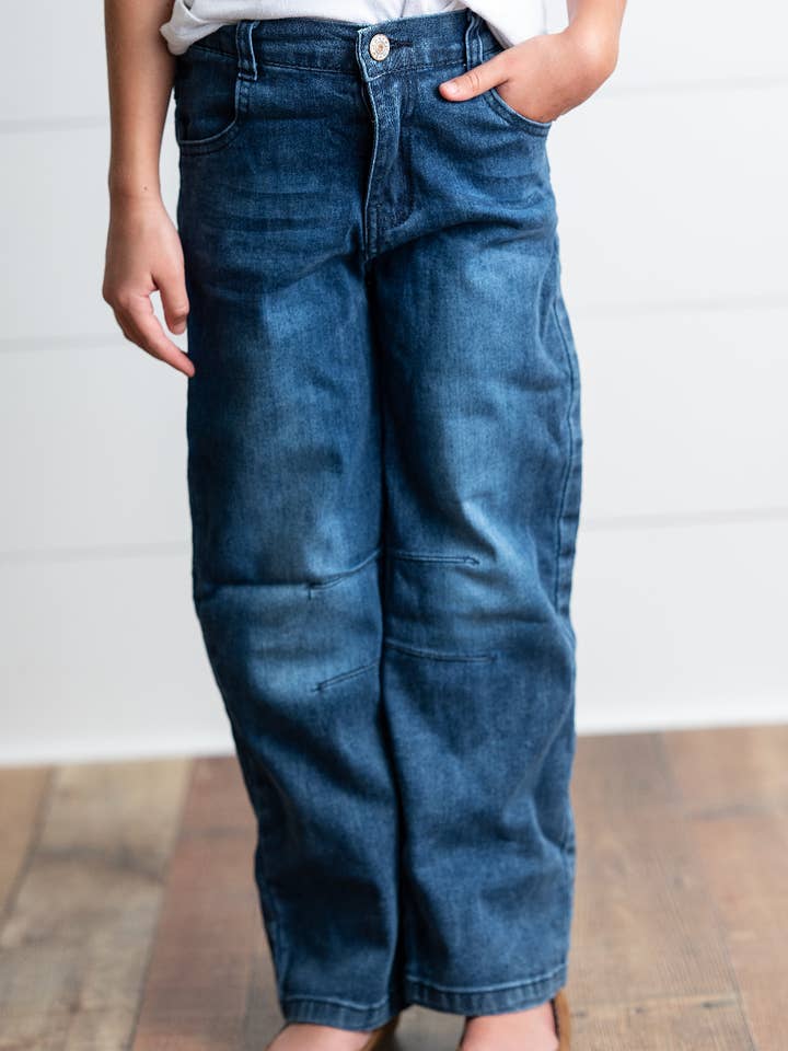 Oopsie Daisy - Wholesale Jeans - Kids - Kids Medium Wash Denim Horse Shoe Fall Winter Jeans2