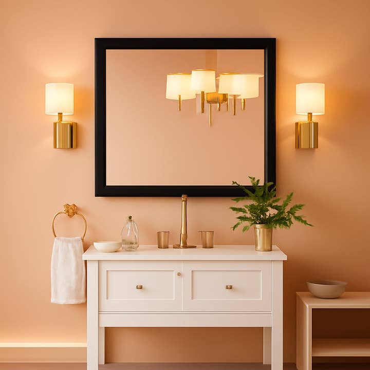 Amorho Black Bathroom Mirror 40 By 30 Inch Wall Mount for wholesale by ShipItFurniture