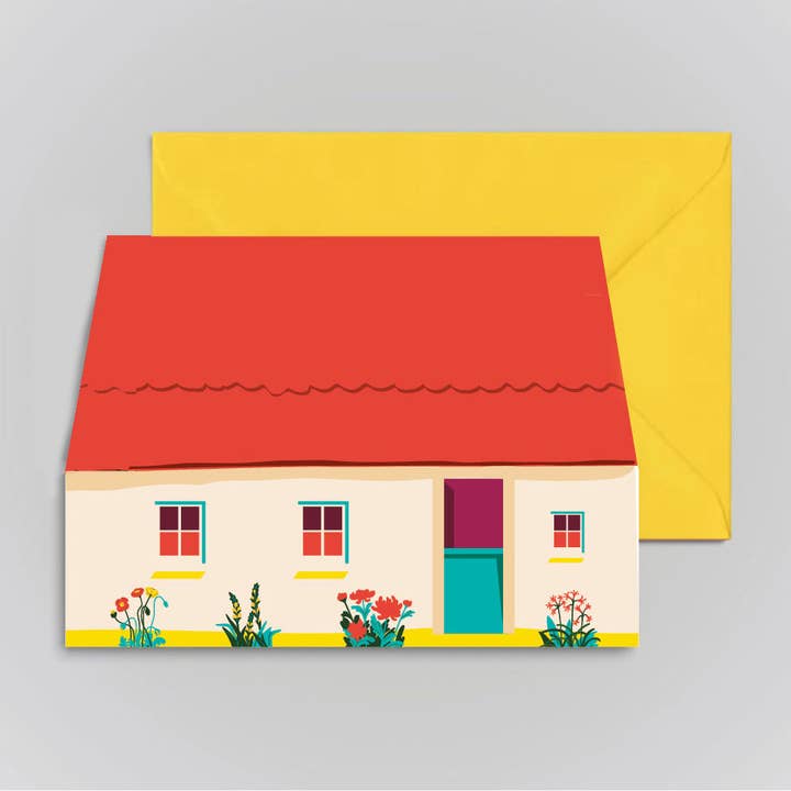 Red Cottage Mini Greeting Card for wholesale by Pawpear