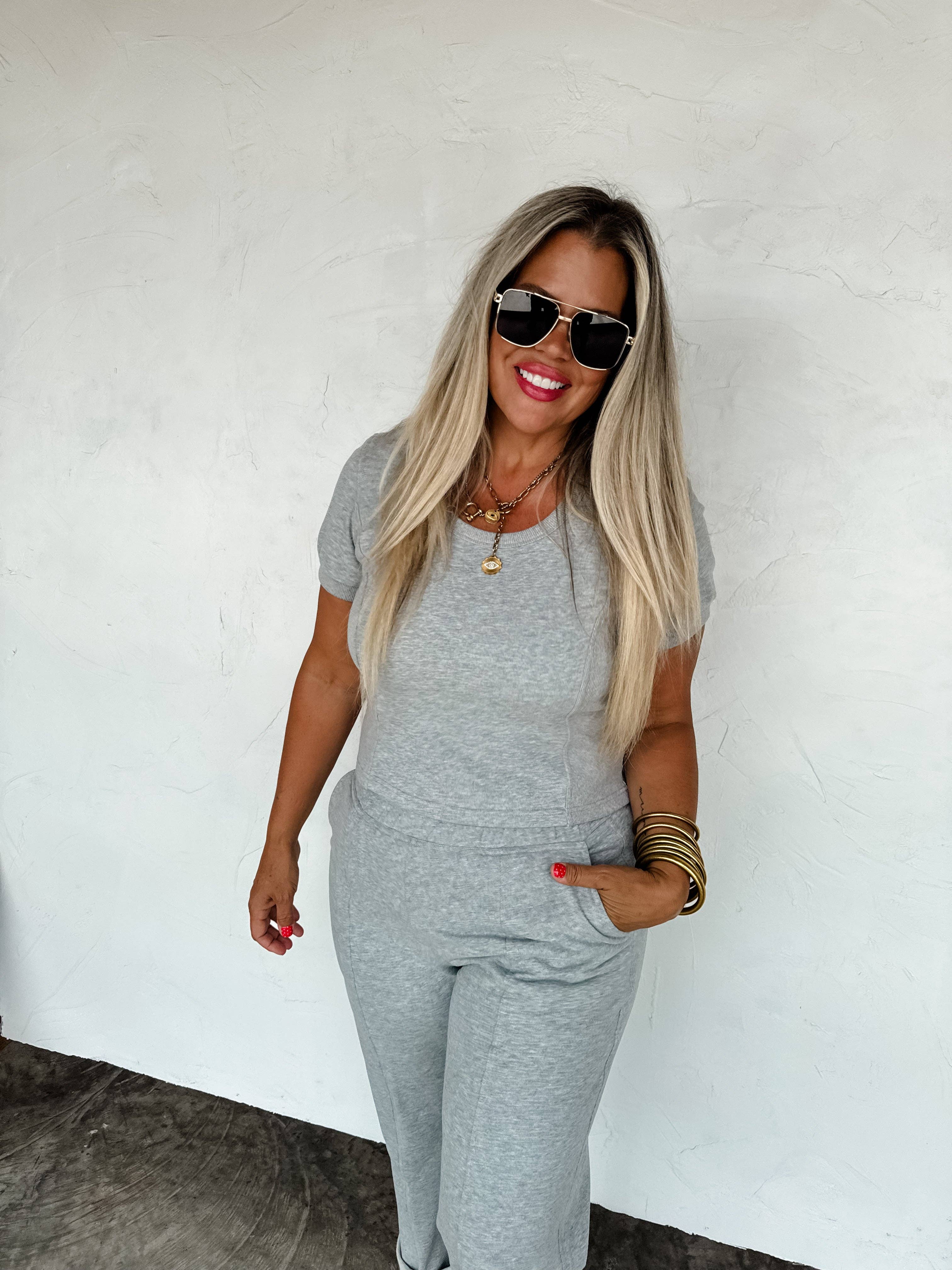 BLAKELEY - Wholesale Lounge Set - Women's - STAY IN CROP PANT SET1