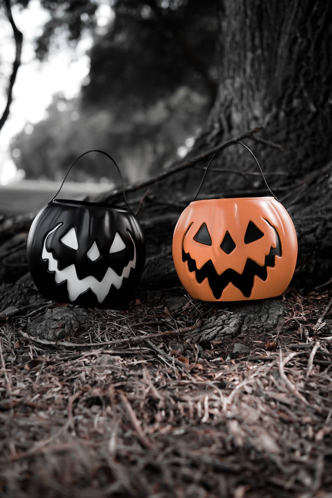 Lively Ghosts – wholesale Bucket/pail – Orange Haunted Hallows Pumpkin Pail12