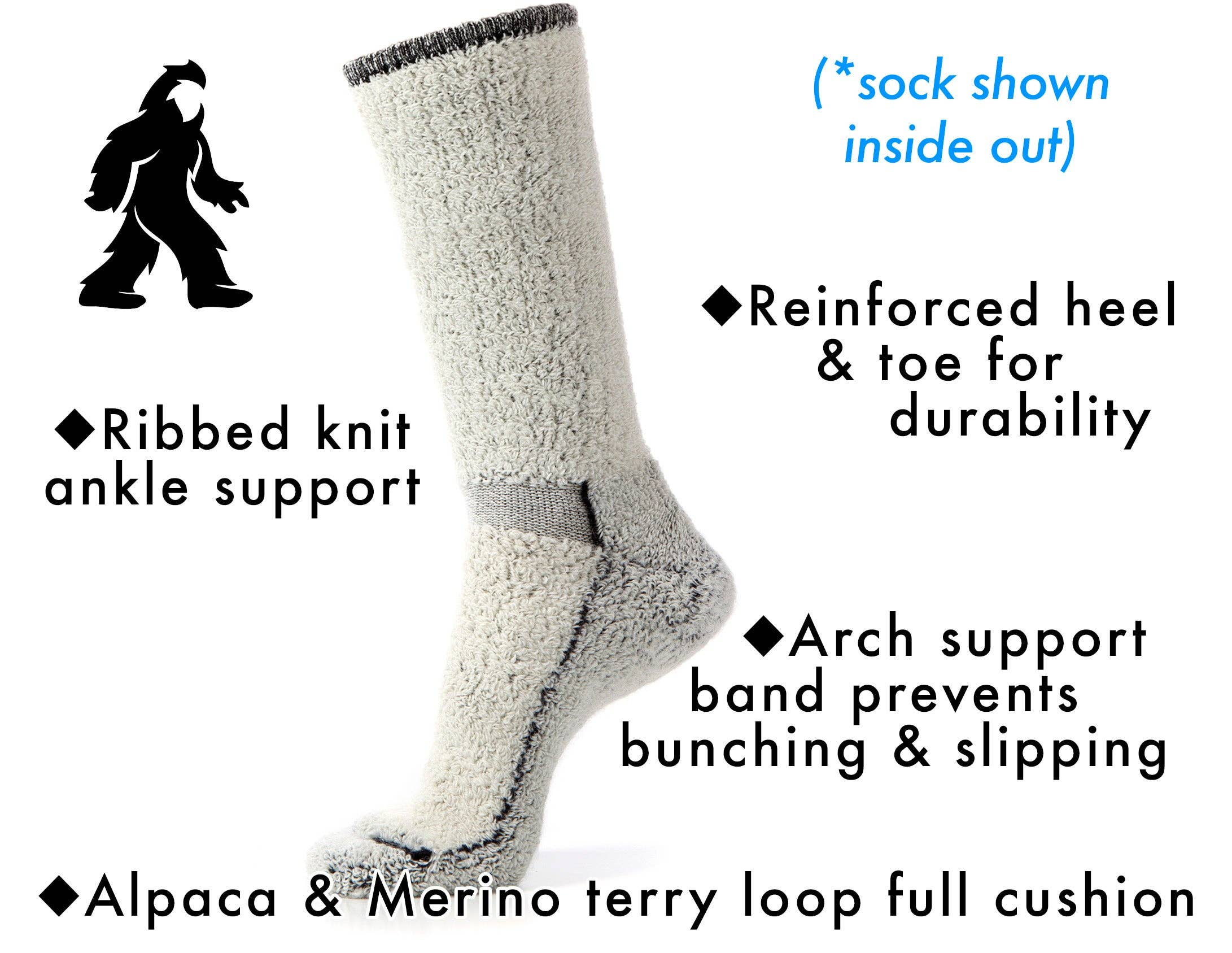 Desert Breeze Distributing - Wholesale Socks - Unisex - Alpaca & Merino Wool Hiking Socks, Boot Height - Mountaineer1