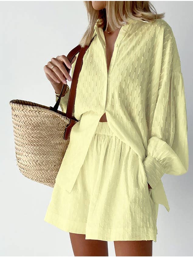 Miss Sparkling – wholesale Top & short set (NOT loungewear) – Women’s –  Two-Piece Shorts Set - Long Sleeve Top7