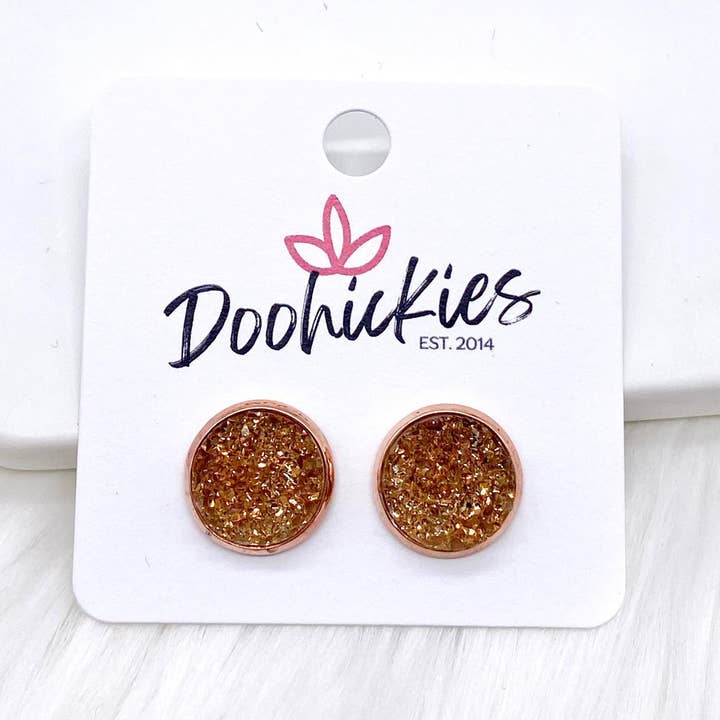Doohickies – Engroshandel Ørestikkere – 12 mm Autumn Sparkle Singles i Rose Gold-indstillinger -Fall Earr