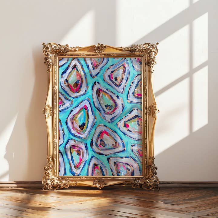 Austern-Druck, Küstenkunst, Dopamin-Dekor, Trendiges buntes Wandposter, Maximalistisches Zuhause für den Großhandel von Audra Style