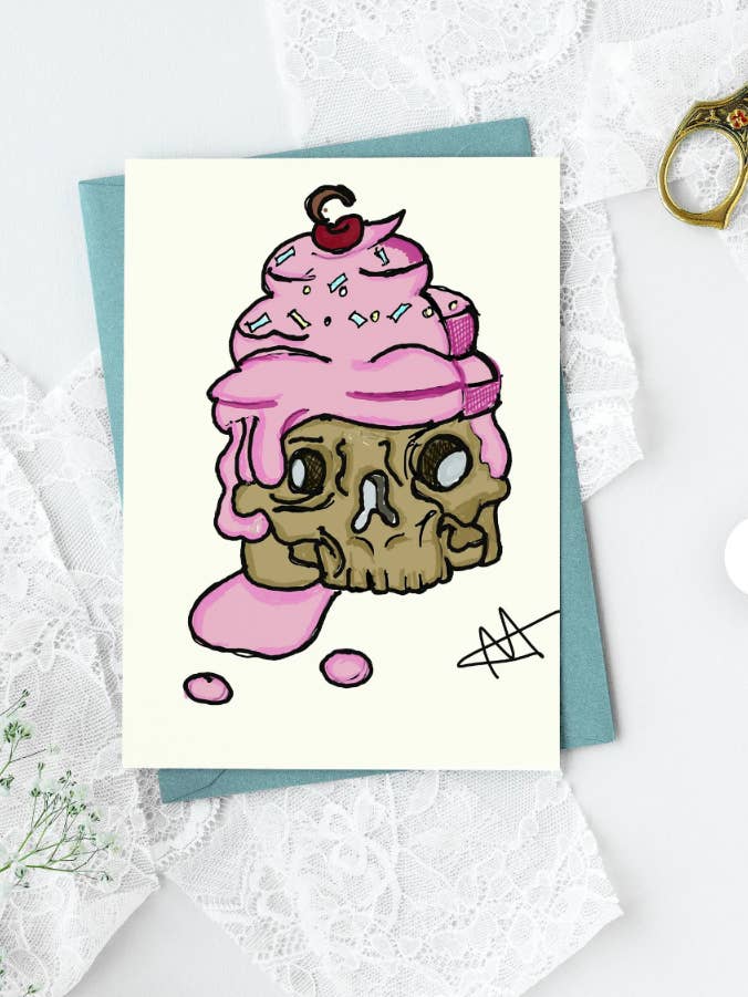 Skull Cupcake Print for wholesale by Akesonscreations