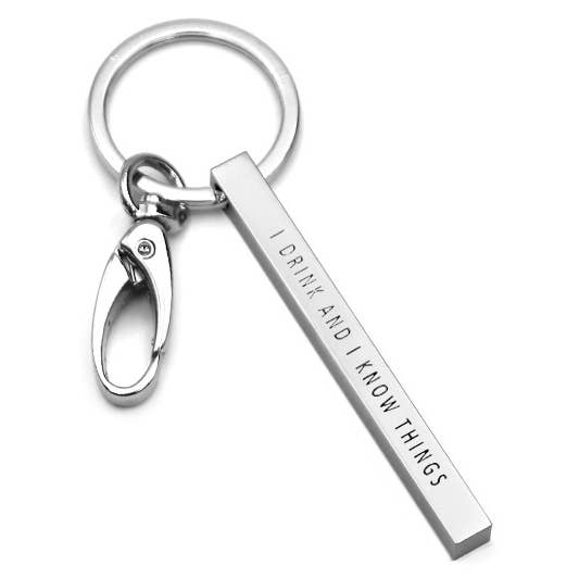 FR5017 I DRINK AND I KNOW THINGS_Brass Bar KeyChain for wholesale by 0011 PREMIERE