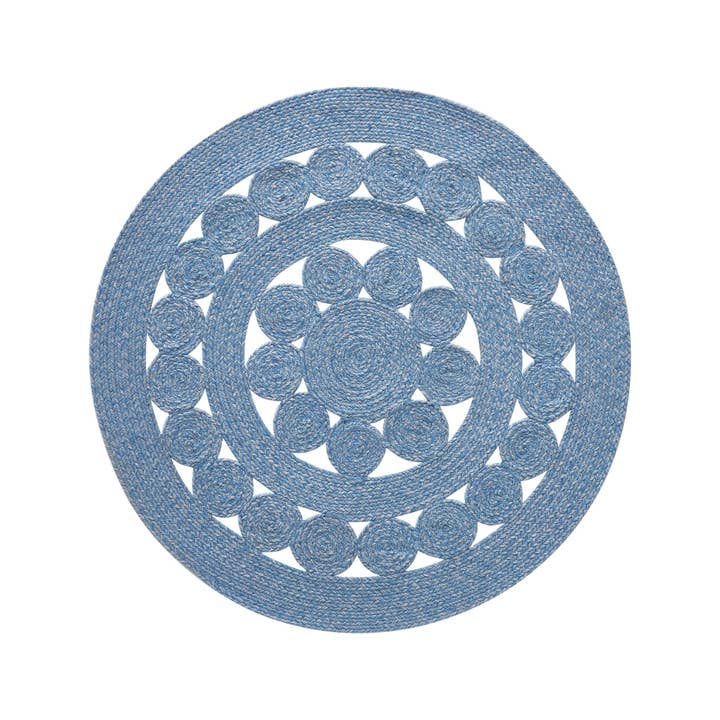VHC Brands - Wholesale Area Rug - Celeste Blended Blue Indoor/Outdoor Rug 3ft Round