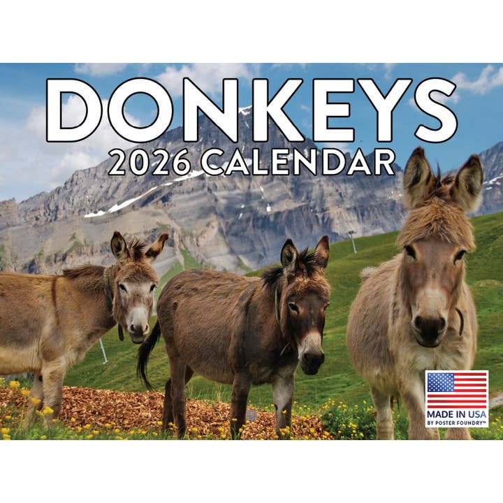 Donkey Calendar 2026 Monthly Wall Calender 12 Month for wholesale by 2026 Calendars