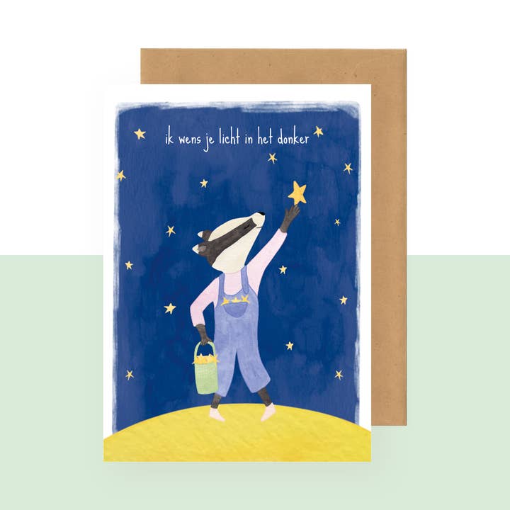 Postcard - light in the dark for wholesale by Studio Bertha