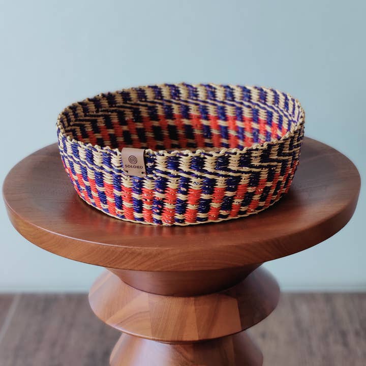 Venyo Woven Basket | Woven Storage Basket | Red | Grass for wholesale by SOLOKO