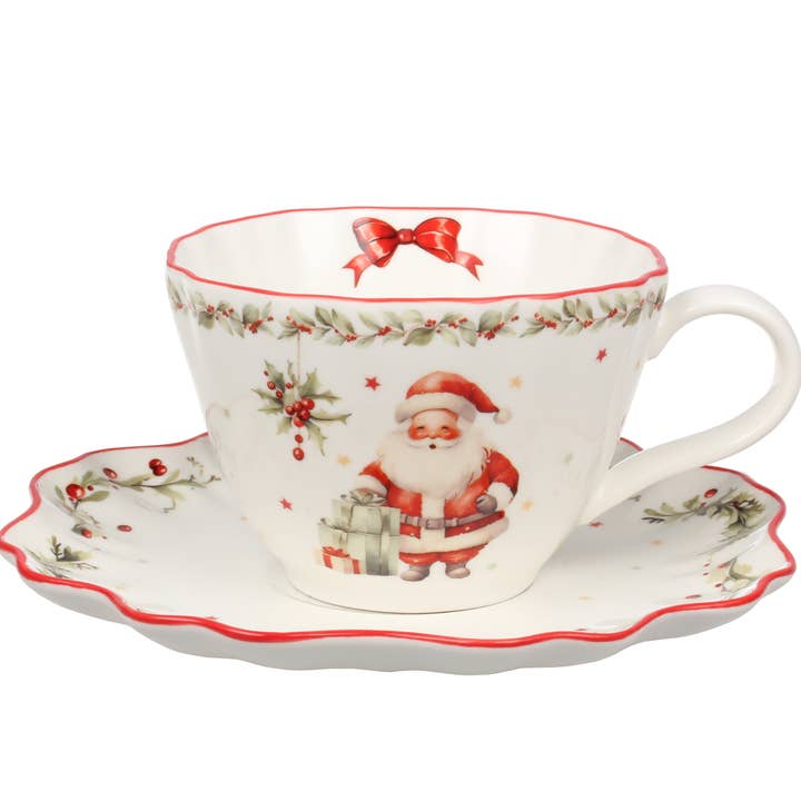 Vintage Christmas cup & saucer 200 ml Isabelle Rose for wholesale by Isabelle Rose