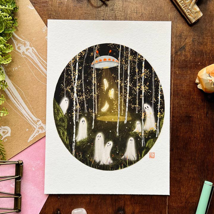 Ghost Abduction Art Print for wholesale by The Unrefined Crafter