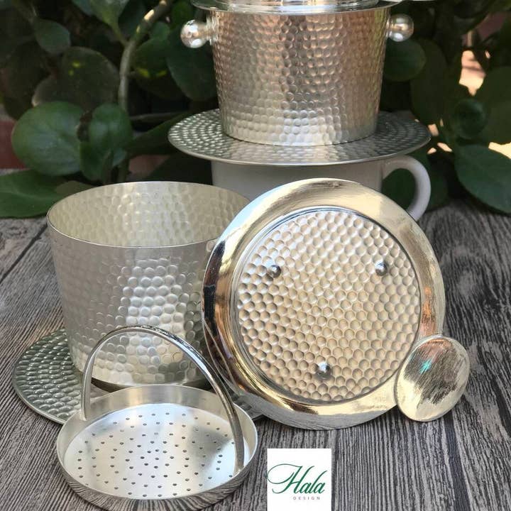 Hala Design - Wholesale Pour-over & dripper - Silver Plated Vietnamese Coffee Maker, Coffee Pot1