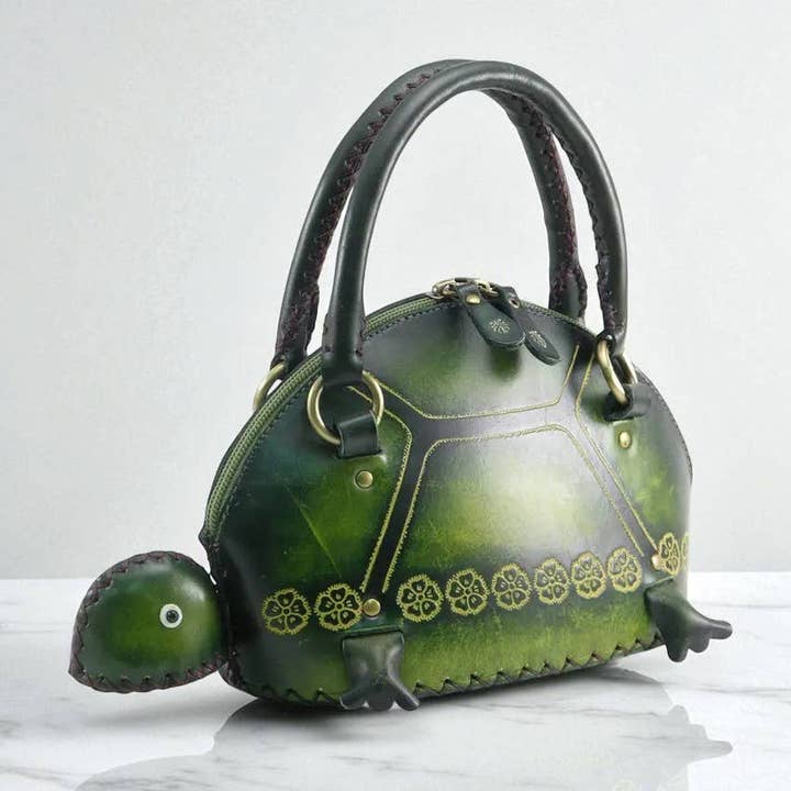 Sunflower Handmade leather inc - Vendita all'ingrosso Borsa con manico - Donna - Borsa a mano in pelle fatta a mano a forma di tartaruga6