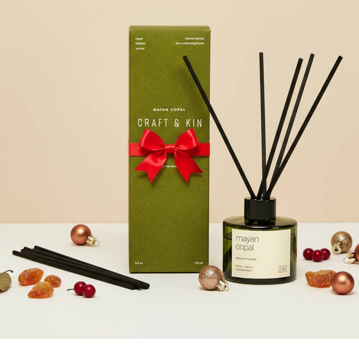 Craft & Kin - Wholesale Reed Diffuser - Green Glass Reed Diffuser