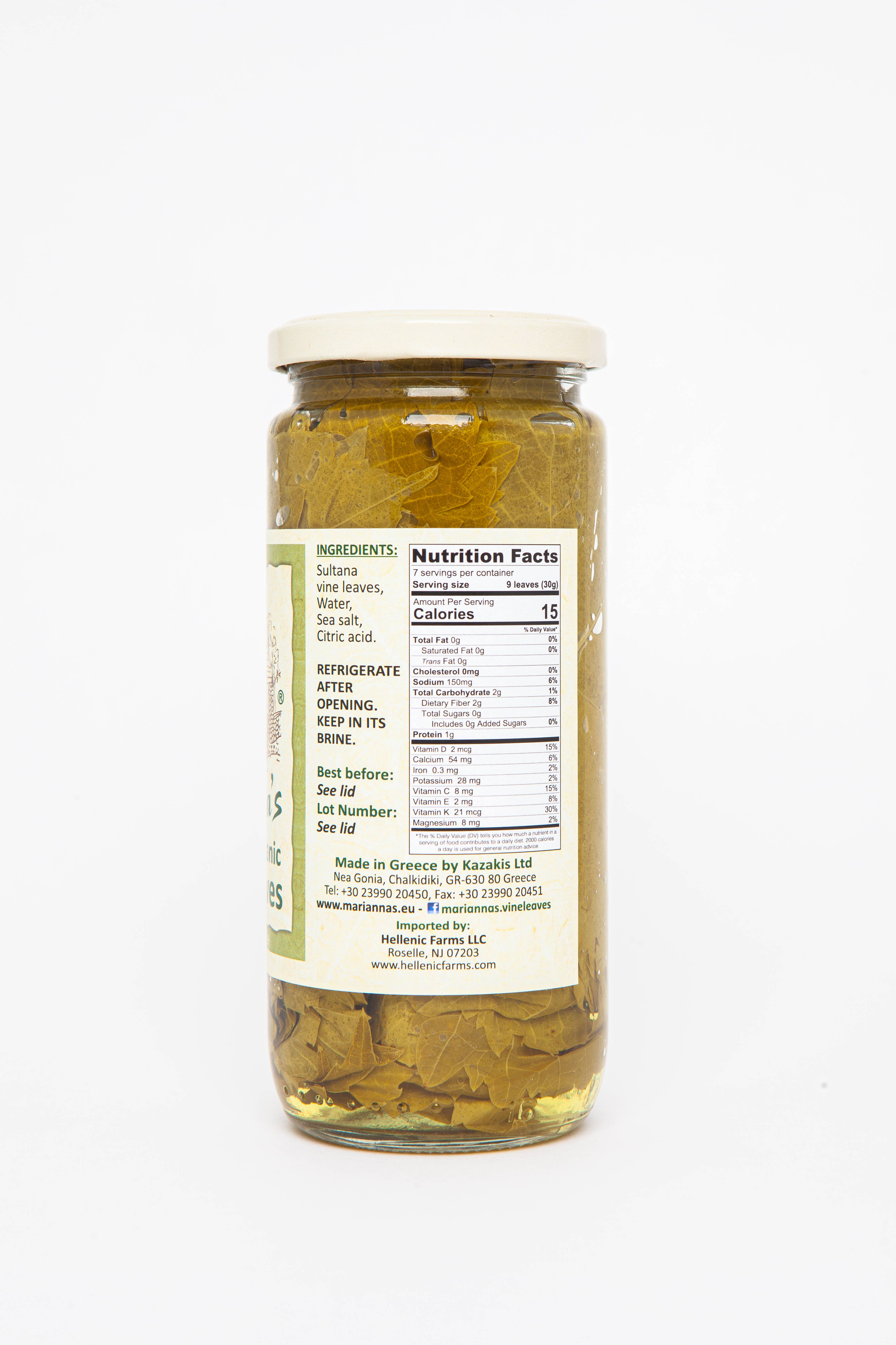 Hellenic Farms - Wholesale Pickled Vegetables - Marianna's Organic Vine Leaves1