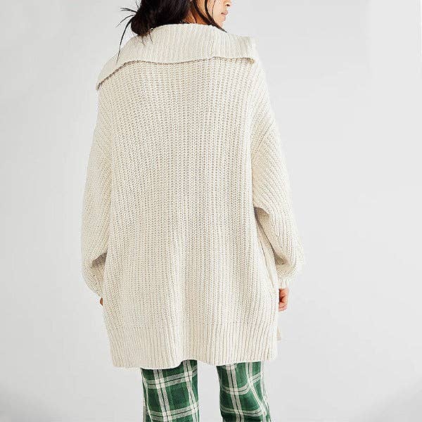 Dipped Shop – wholesale Kofta - Dam – Lapel Lös Knappar Tröja Kofta DPC262010