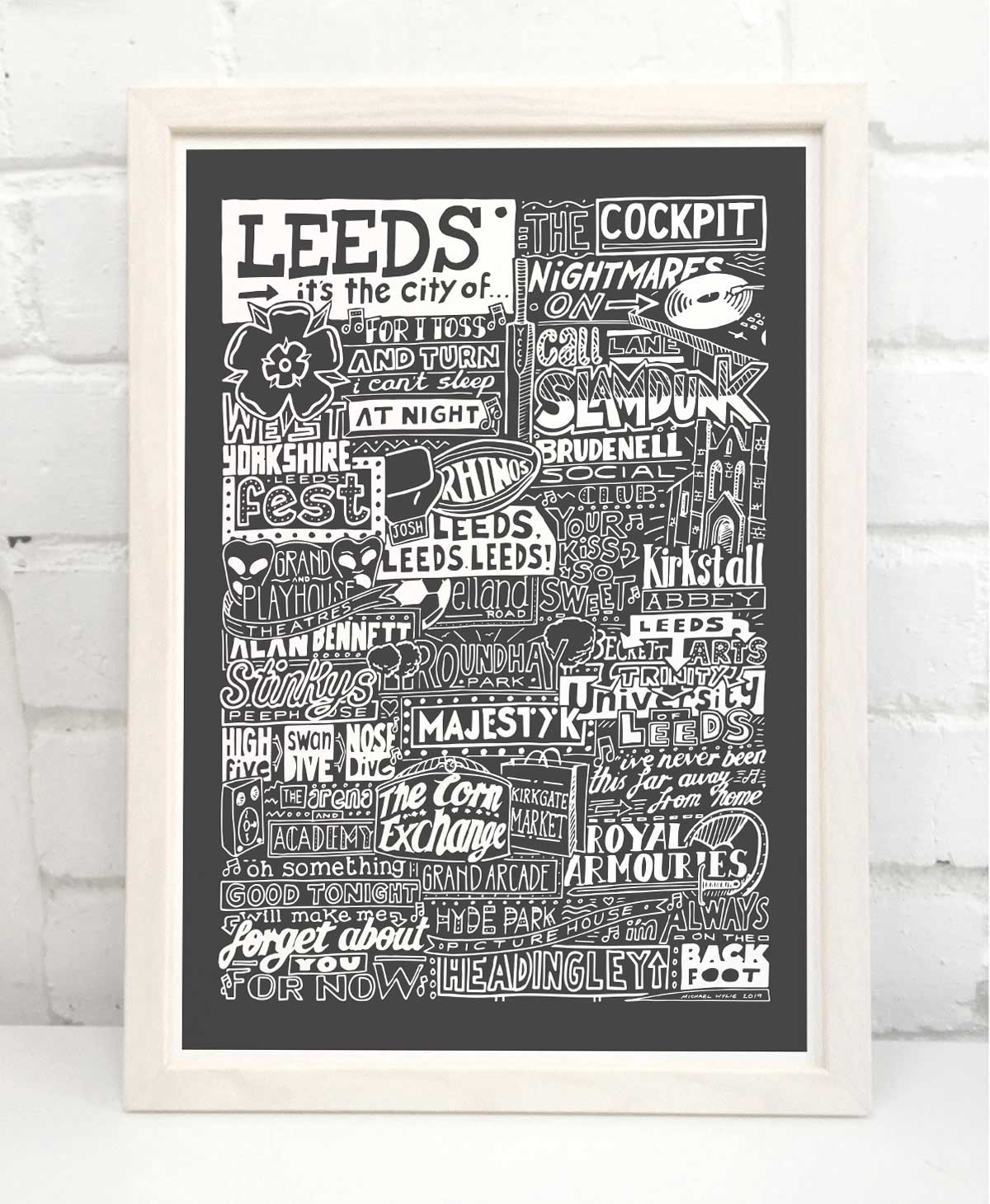 Sketchbook Design - Vente Affiche d'art - Impression sur les monuments de Leeds, c'est la ville de l'art6