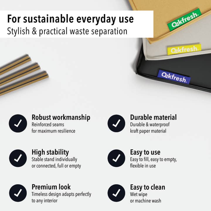 Qikfresh - Wholesale Kitchen Storage/Organizer - Waste separation system (set of 3)7