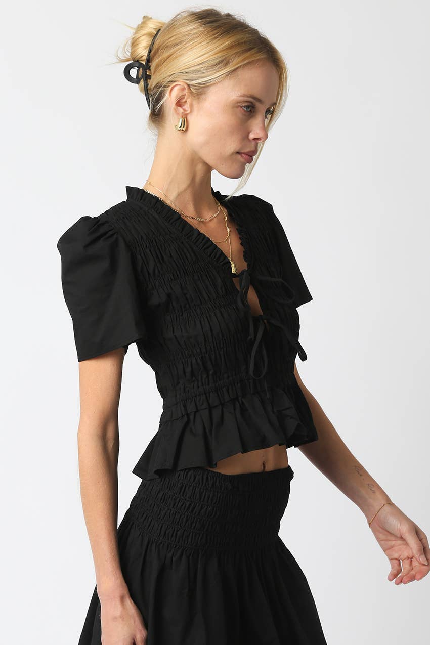 Olivaceous - Wholesale Blouse - Women's - Pamela Ruffled Top1