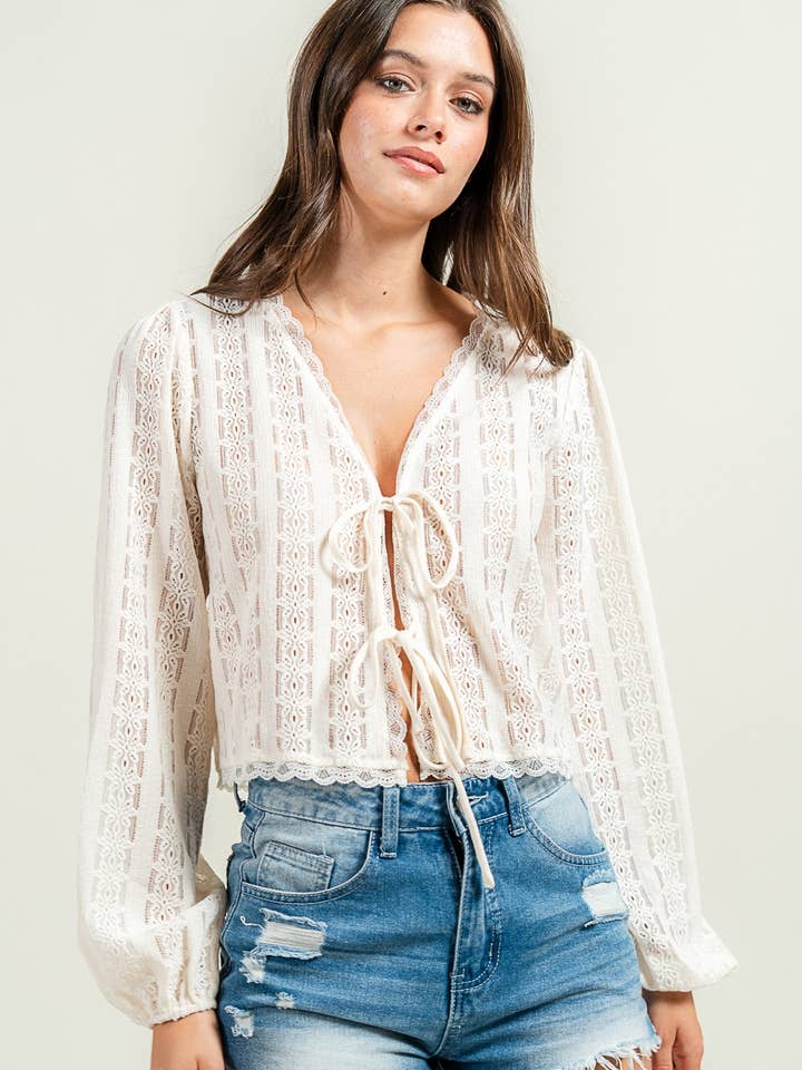 CT10616K MAGLIA A MANICHE LUNGHE CON ASPETTO NOVITÀ E LEGATURA FRONTALE per la vendita all'ingrosso da parte di BEIVY & COLLABO