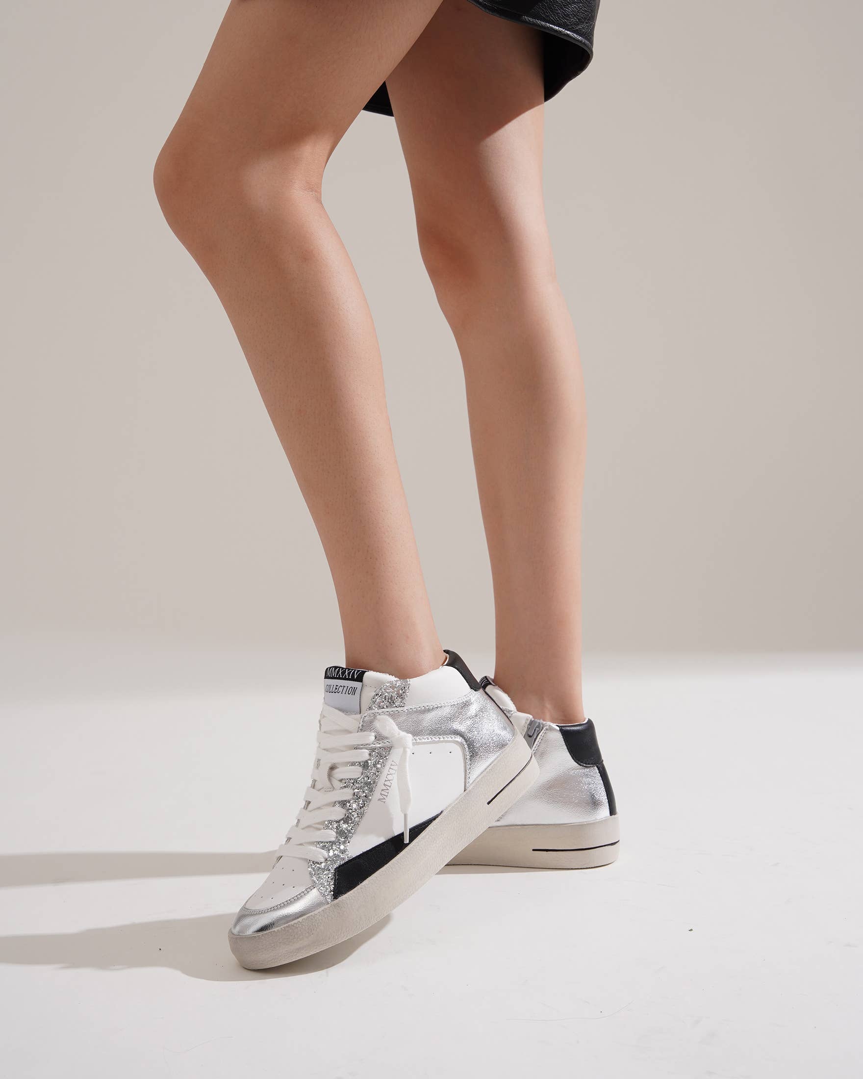 CEREZA - Wholesale Lifestyle Sneakers - Women's - Women's High-cut Platform Sneakers with with glitter detail23