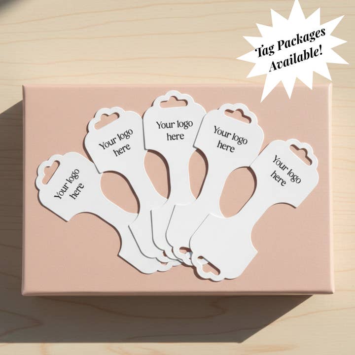 Étiquettes d'affichage d'accessoires de logo personnalisé – Carte de marque en gros pour la vente par Whispering Petals Handmade