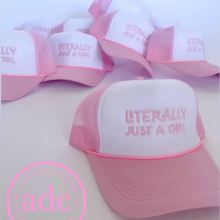 AshleighDesignCo - Wholesale Trucker Hat - Women's - LITERALLY JUST A GIRL Trucker Hat2