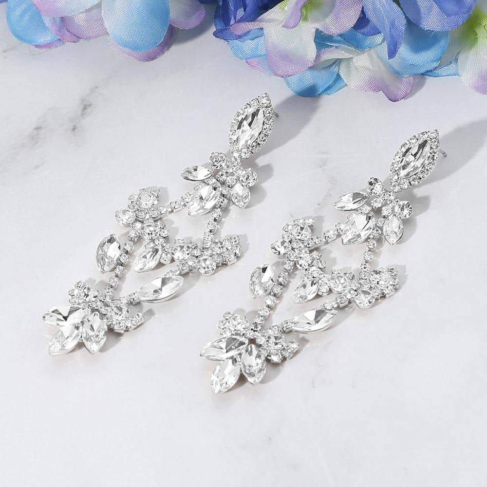 Sensibling Corp. - Wholesale Dangle Earrings - Rhinestone Pave Oval Stone Chandelier Evening Earrings1