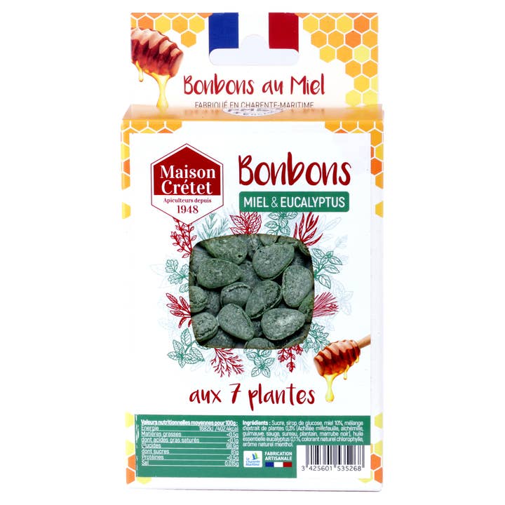 Eucalyptus and honey candies with 7 plants 150g for wholesale by Maison CRÉTET