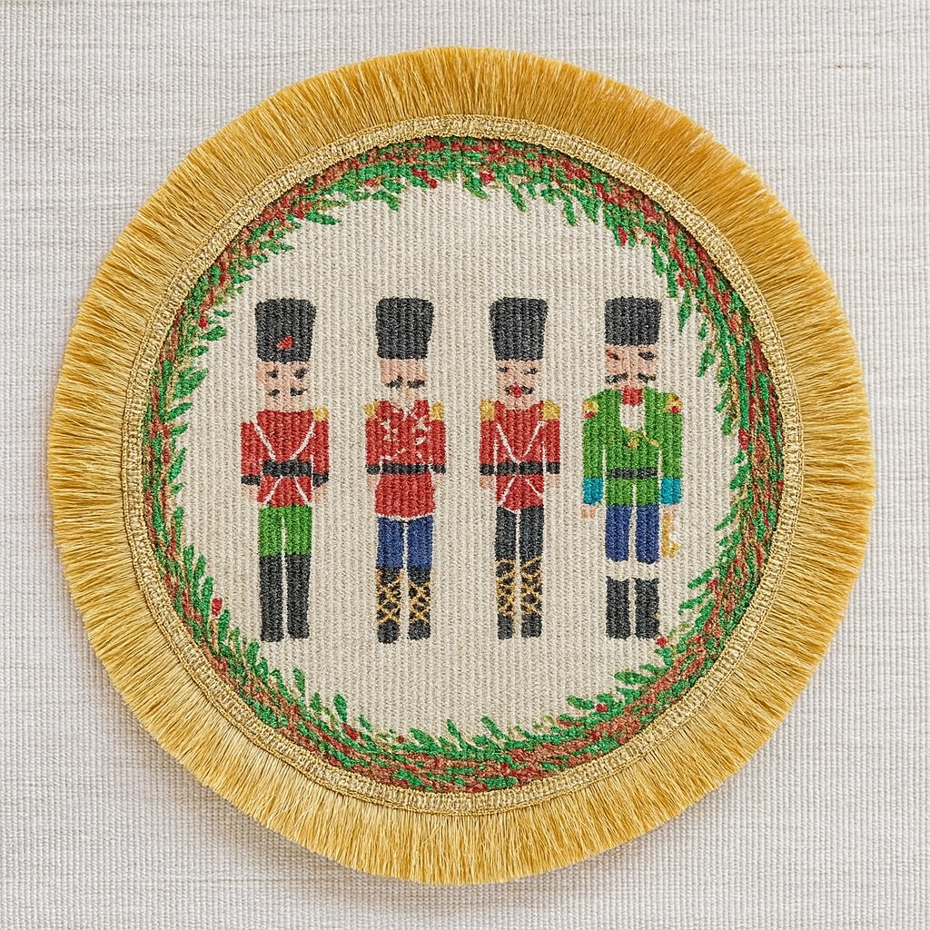 Fennco Styles – wholesale Placemat – Nutcracker Holiday 13" Placemat with Fringe1