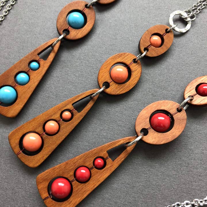 Pop Trio Necklace Long Lariat for wholesale by Grove Avenue Design