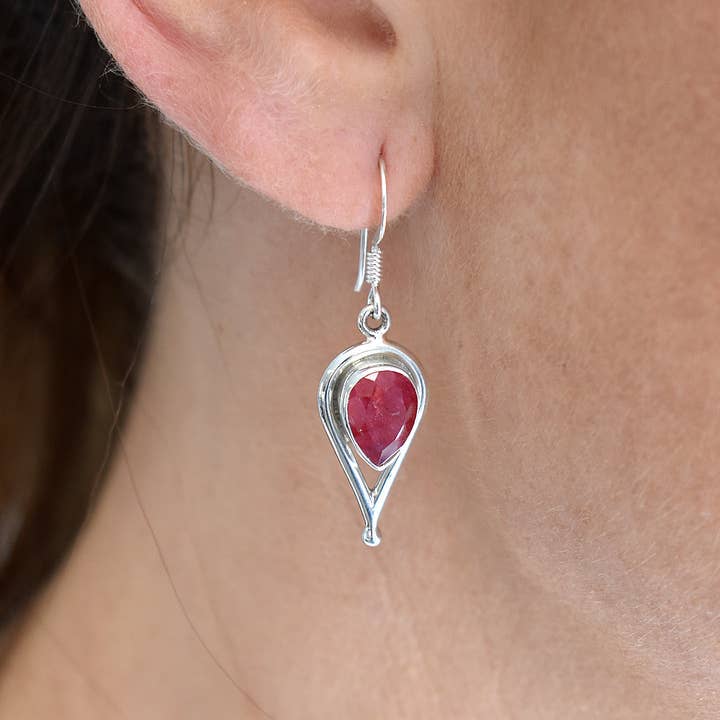 Amy rubin kvarts tåreformede øreringe for engroshandel hos Kali Ma Designs - Sterling Silver Jewellery