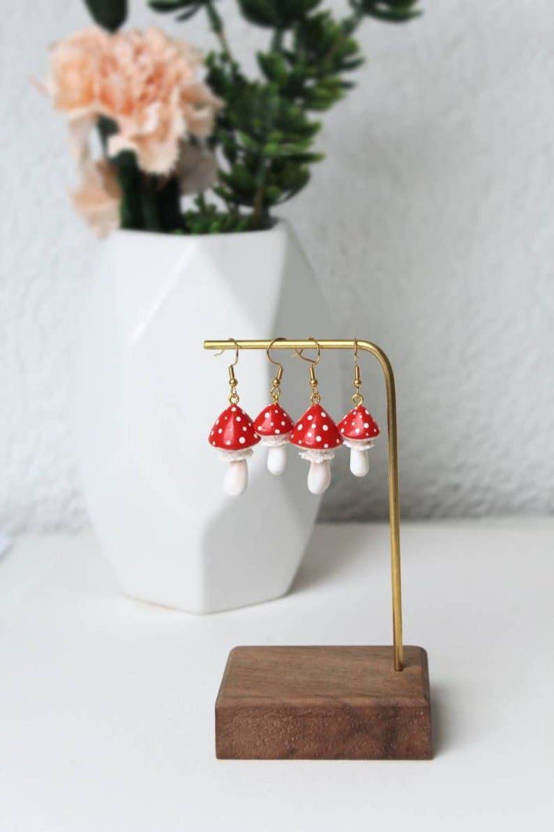 Studio Niani - Wholesale Dangle Earrings - Handmade Mushroom Earrings, Polymer Clay Earrings, Autumn1